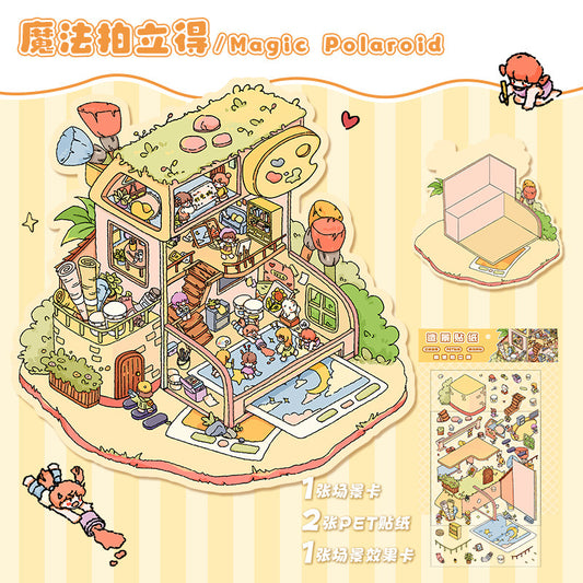 Magical House 3D DIY Stickers --- 2 Scene Stickers