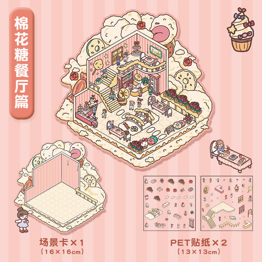 Holiday Party 3D Stress relief DIY Sticker --- 4 Enjoyment Scene Stickers