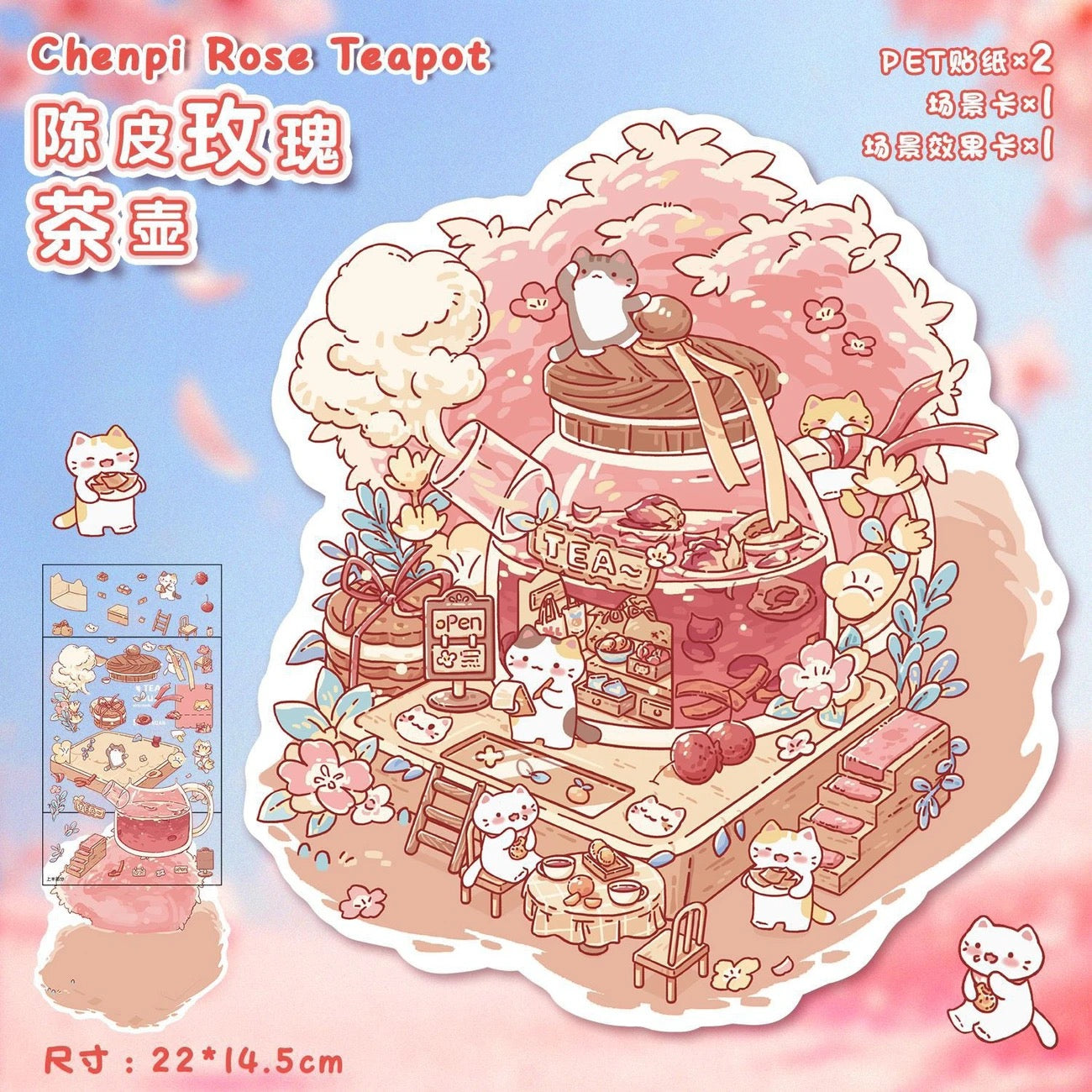 Food House DIY 3D mini relaxing Sticker---4 Cute Scenes