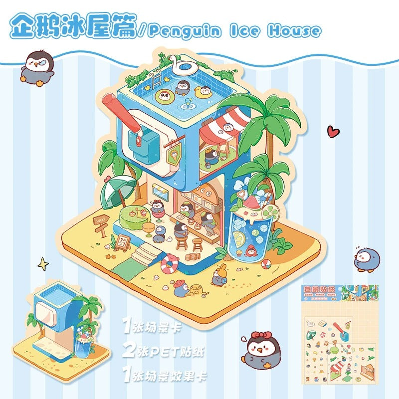 Fun Pet Shop 3D DIY Happy Sticker -- 4 Scene Stickers
