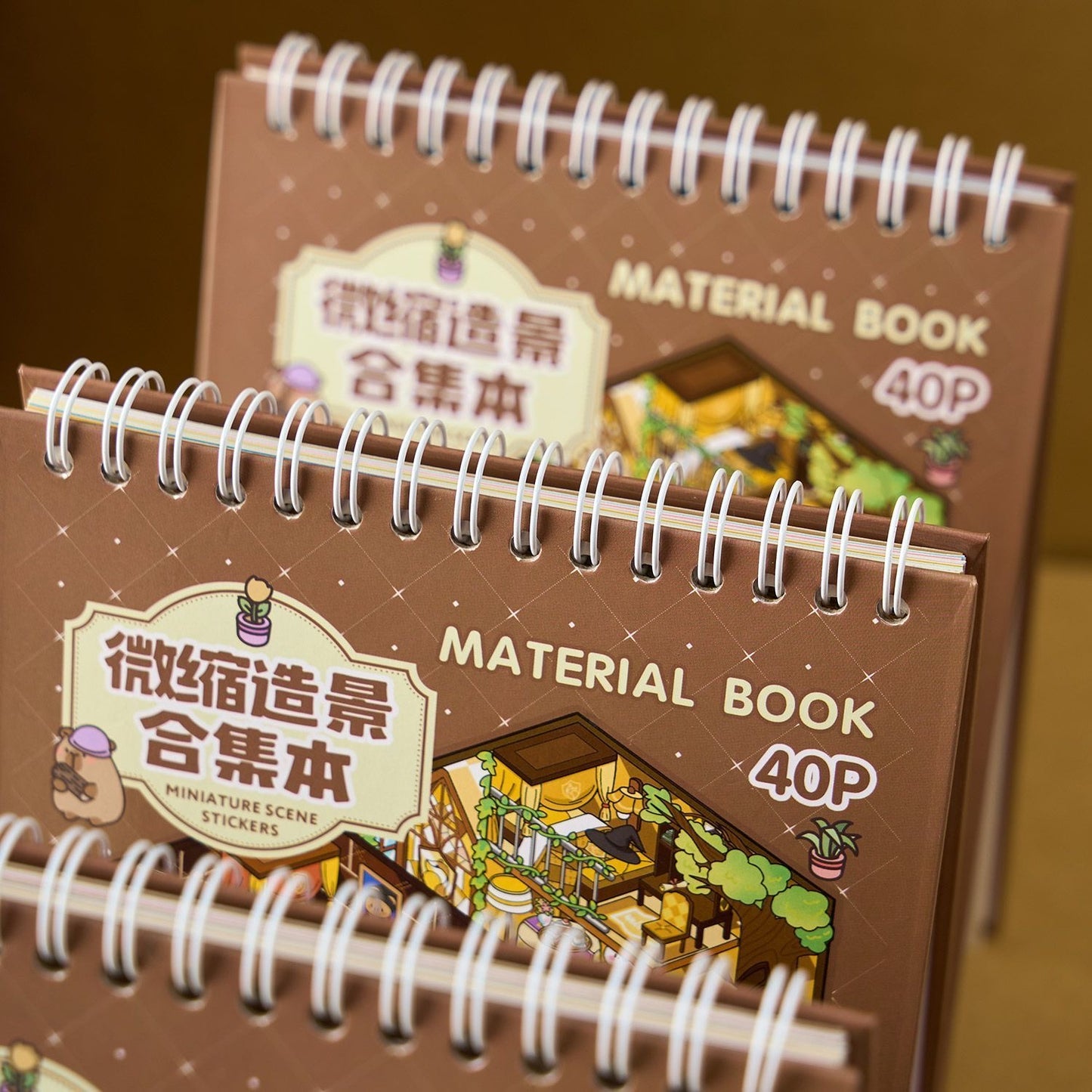1 Book including 20 Cute Miniature Scenes! Dreamy Town 2.0 Scene Sticker Collection Book 3d sticker Collection– Relaxing Stress-Relief Toy