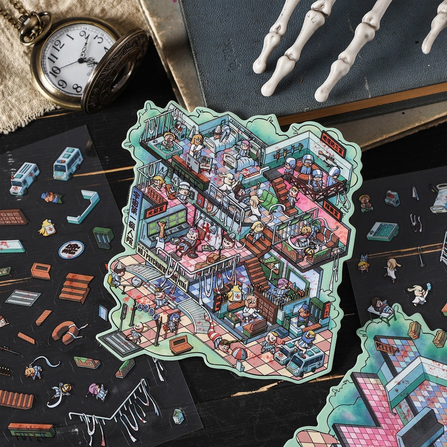 Halloween Horror World 3D DIY Scene Sticker -- 4 sets together