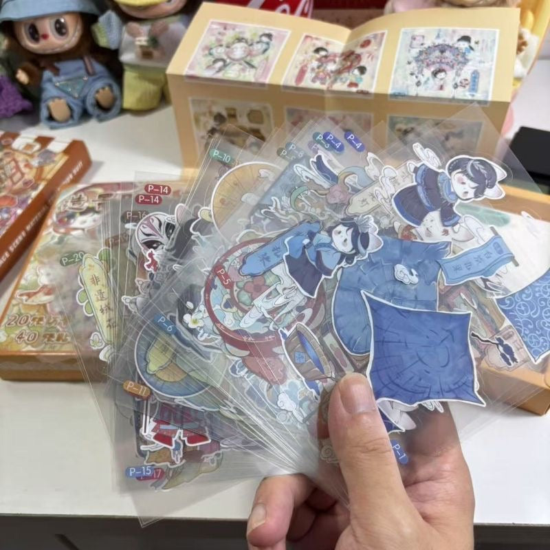 20 Miniature Scenes! Traditional Heritage Chinese-Style Miniature Stickers