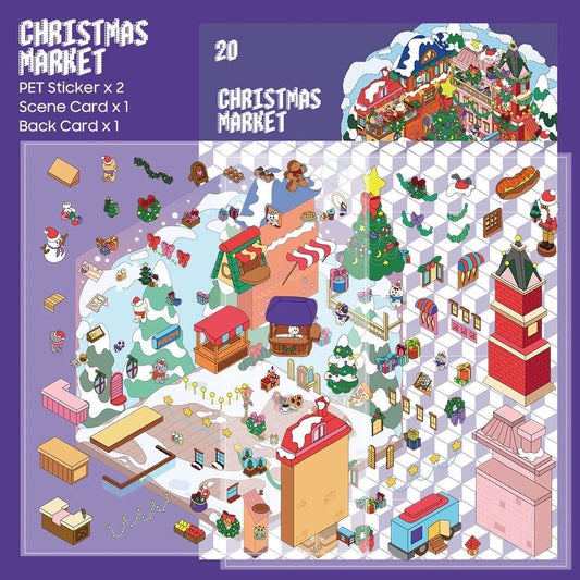 Christmas Market DIY 3D Miniature Scene Sticker