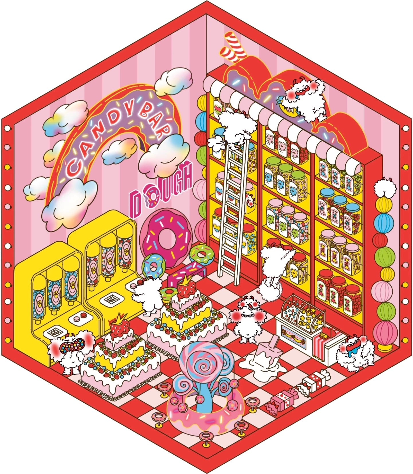 Christmas Trickster Series DIY 3D Miniature Sticker -- 4 Scene Stickers