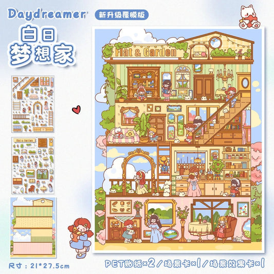 Childhood Dream Large Size 3D DIY Miniature Sticker -- 2 Scene Stickers