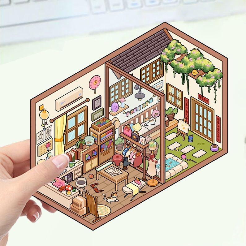 Tailor Studio 3D DIY Miniature Scene Cozy space Sticker