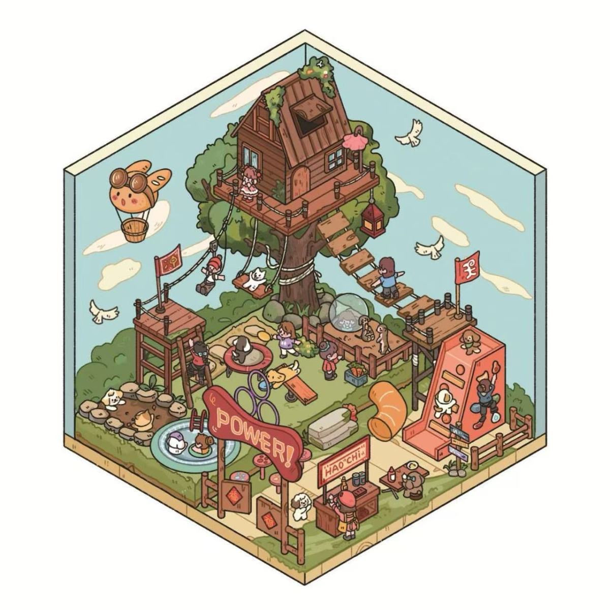 【D1】11 Adorable Miniature Scene Stickers – Relax & Relieve Stress