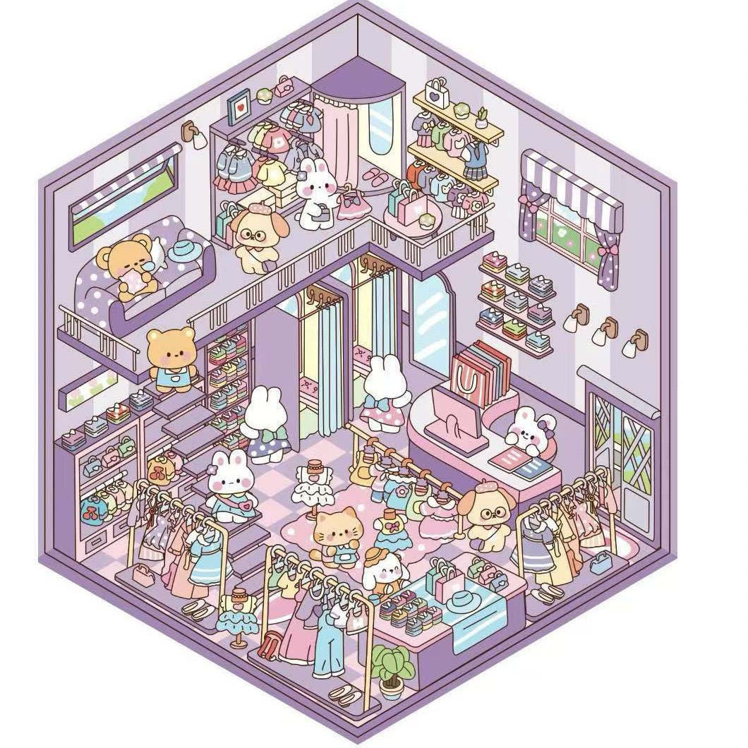 【D1】11 Adorable Miniature Scene Stickers – Relax & Relieve Stress