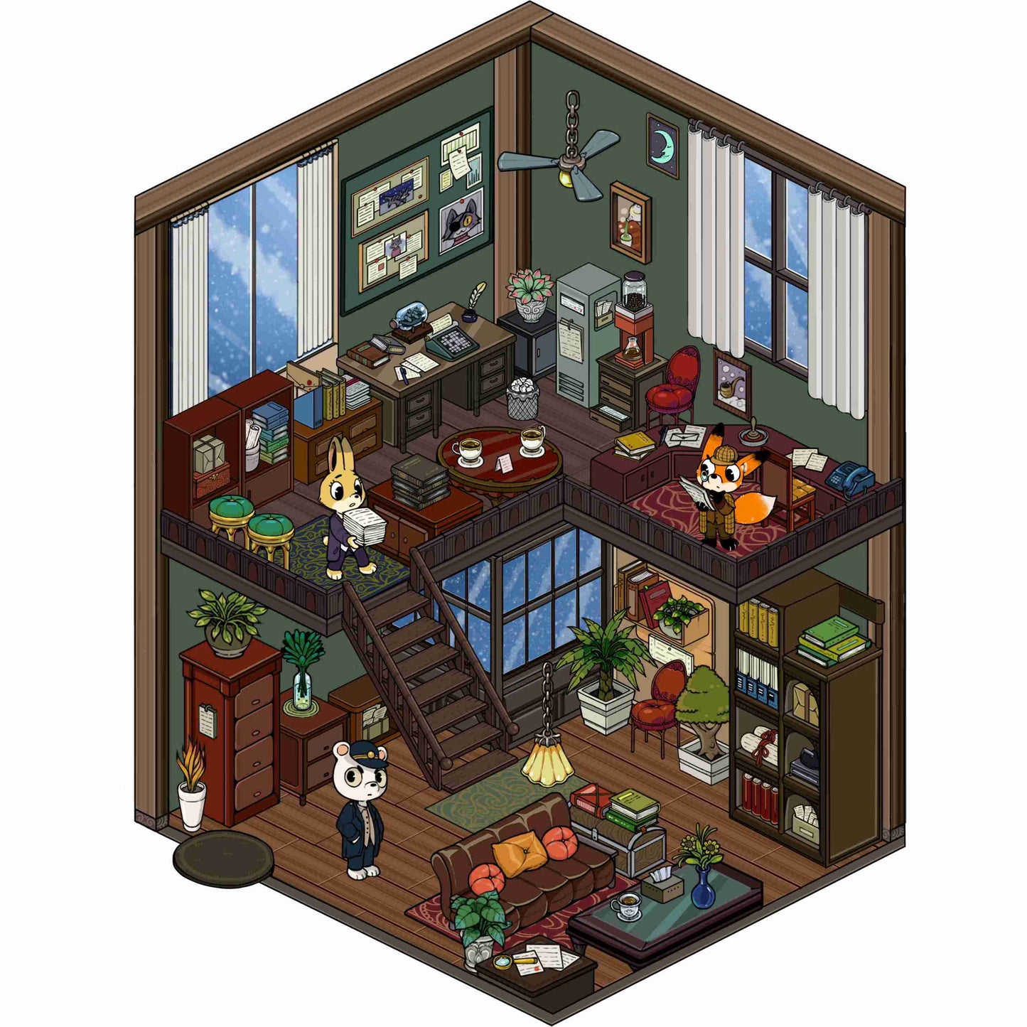 【Detective Agency】3D DIY Miniature Scene Sticker for Relaxation & Stress Relief
