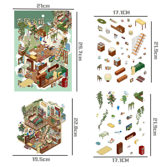 【Forest Cottage】3D DIY Relaxing ASMR Enjoyable Miniature Scene Sticker