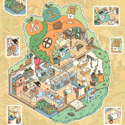 【3D Magic World】DIY Relaxing Scene Sticker - 4 Miniature Stickers
