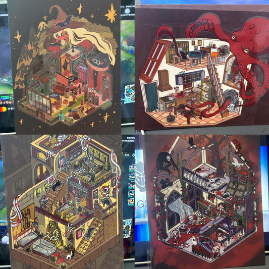 【Halloween Style】4 sets Miniature Stickers(14.5*20cm)