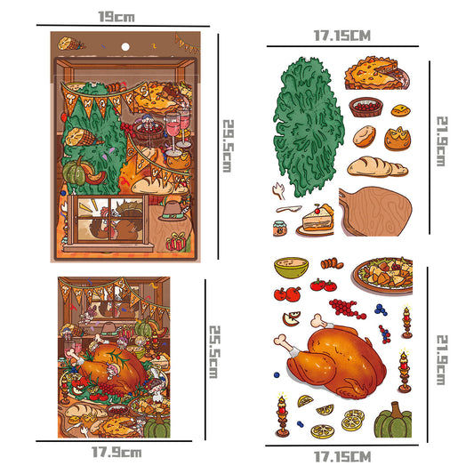 【Thanksgiving】3D DIY relaxing Scene Sticker (19*29.5cm)
