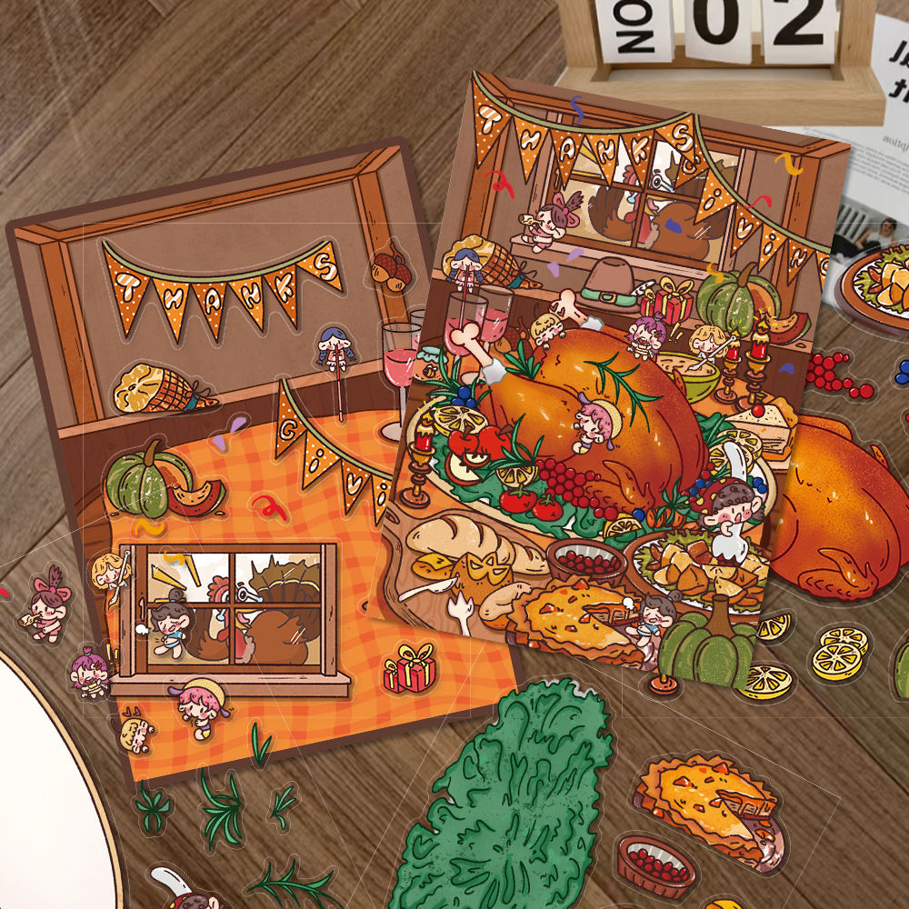 【Thanksgiving】3D DIY relaxing Scene Sticker (19*29.5cm)