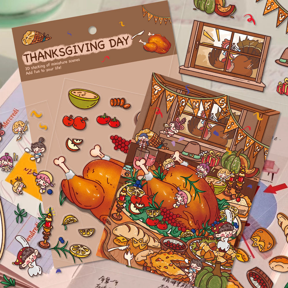 【Thanksgiving】3D DIY relaxing Scene Sticker (19*29.5cm)