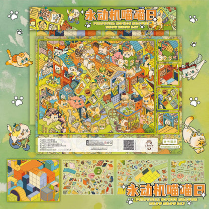 【Summer Fantasy】Lovely Cute Relaxing Scene Stickers - 4 Miniature stickers