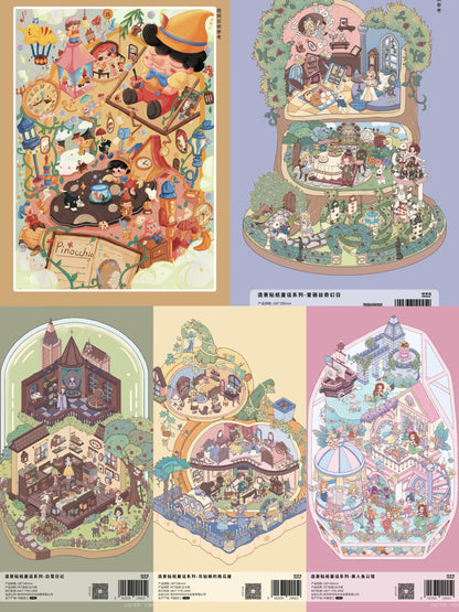 【Fairy Tale Series】Large Satisfying Sticker - 5 Scene Stickers (18*29cm)