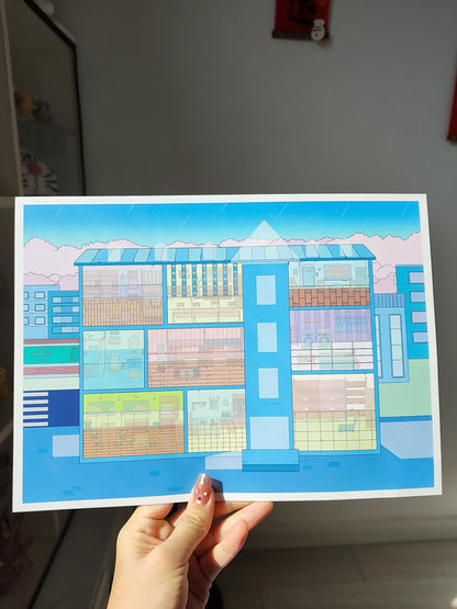 【Hard & easy】3D DIY Miniature Sticker - 3 Scene Stickers