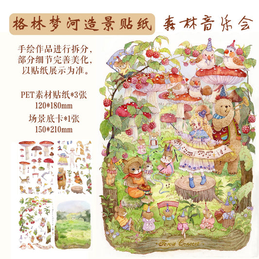 【Grimm's Fairy Tales】Beautiful Scene Stickers - 3 relaxing stickers (15*21cm)