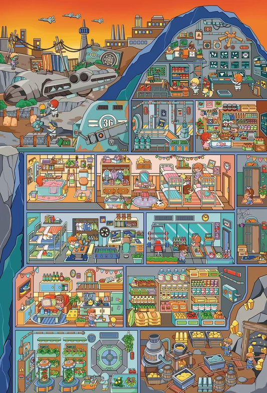 【mountain shelter】 Super large grid scene sticker (25*37cm)