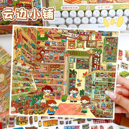 【snack shop】3D DIY Cute Miniature Sticker - 2 Scene Stickers (29.7*21cm)