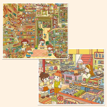【snack shop】3D DIY Cute Miniature Sticker - 2 Scene Stickers (29.7*21cm)