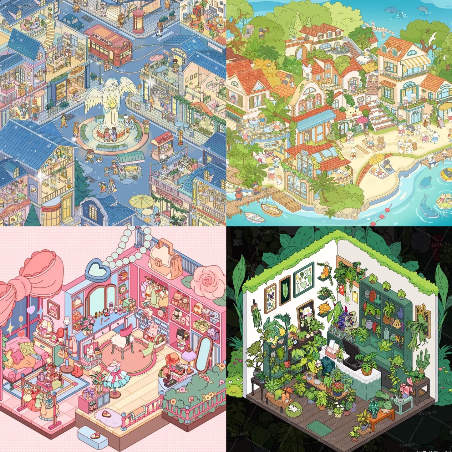 【Dreamscape Haven】Beautiful Miniature Sticker - 4 Scene Stickers