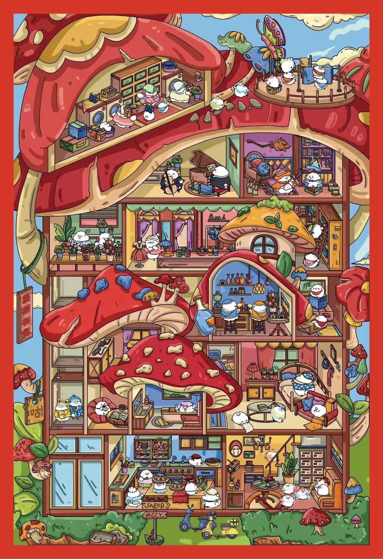 【Chick】All in 5 pcs--3D sticker - 5 Scene Stickers (13.6*20cm)