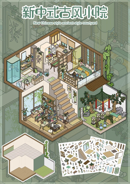 【D5】3D DIY Miniature Sticker - 6 Scene Stickers