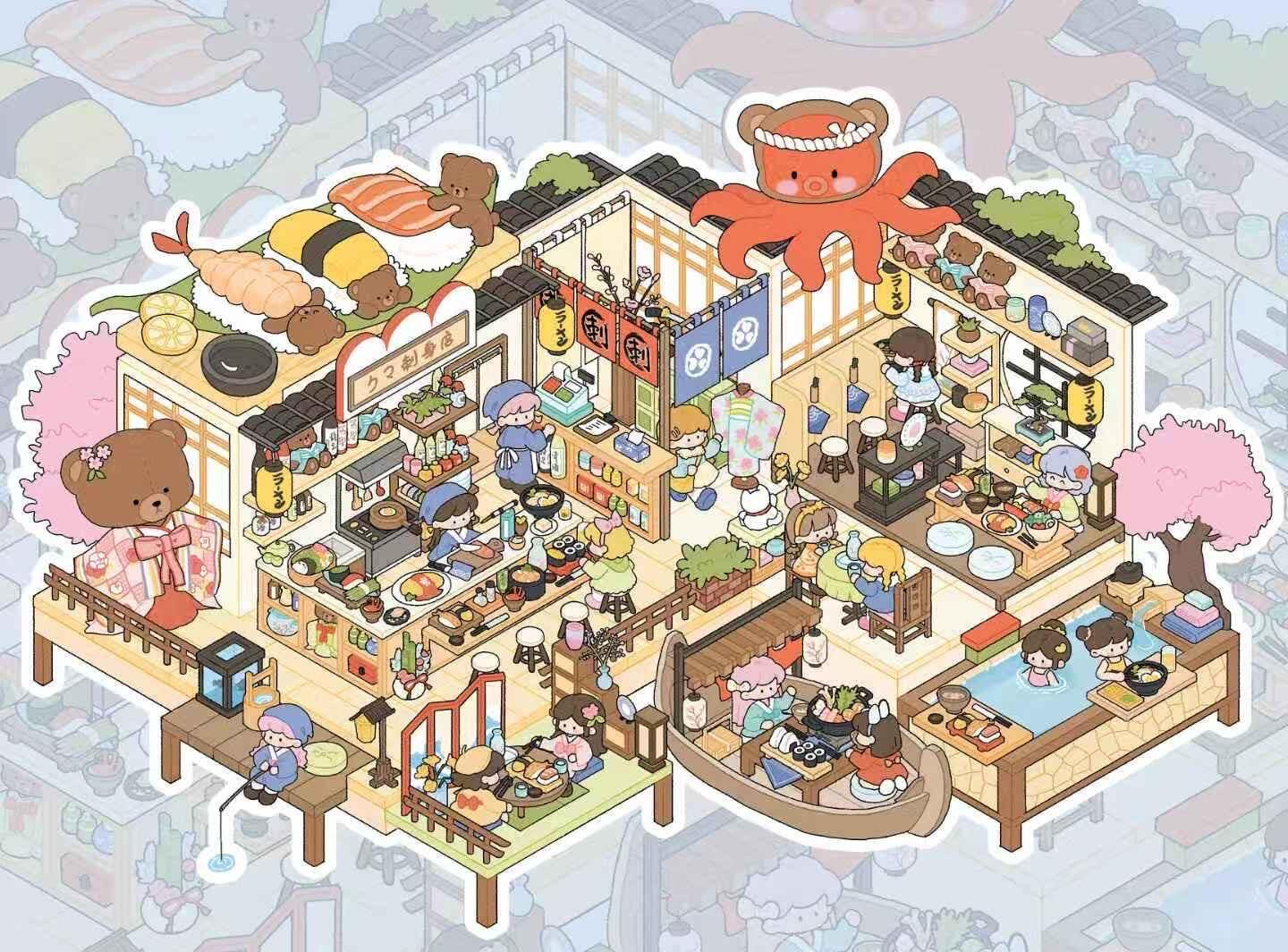 【D5】3D DIY Miniature Sticker - 6 Scene Stickers