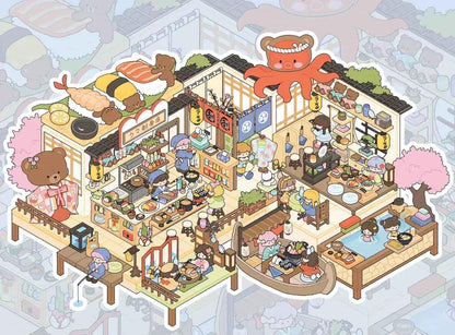 【D5】3D DIY Miniature Sticker - 6 Scene Stickers