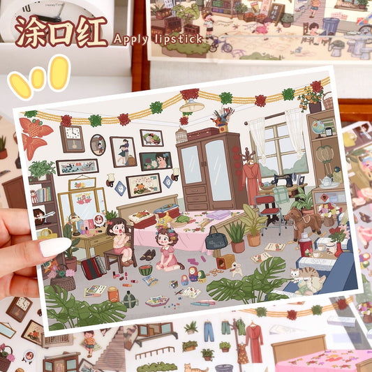 【D6】3D DIY Miniature Sticker - 2 Scene Stickers (25*19cm)