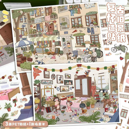 【D6】3D DIY Miniature Sticker - 2 Scene Stickers (25*19cm)
