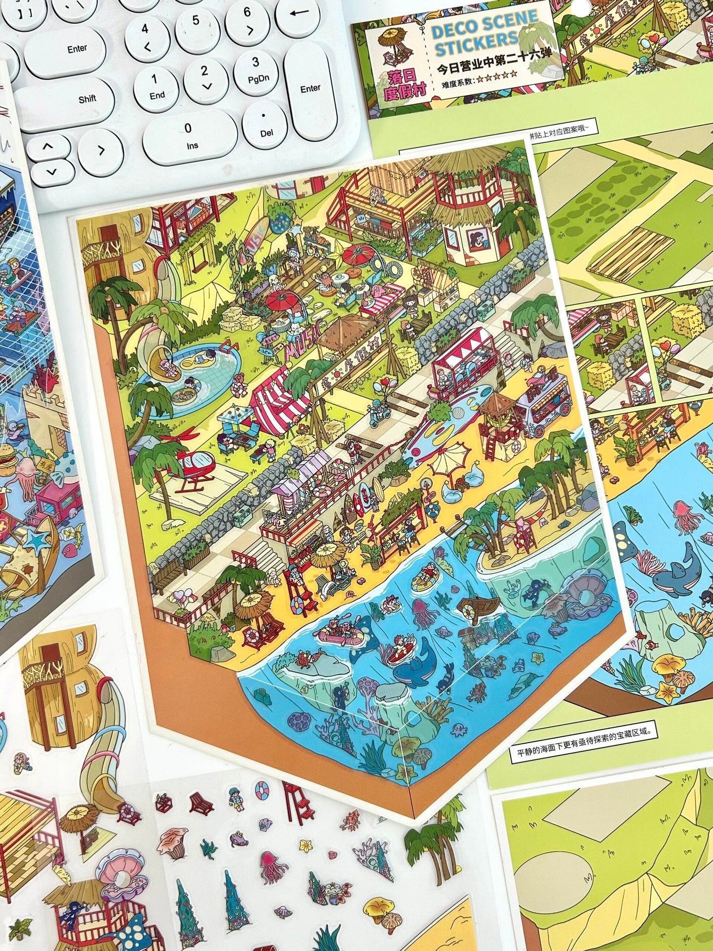 【Christmas Card】Christmas 3D DIY Miniature Sticker - 12 Scene Stickers