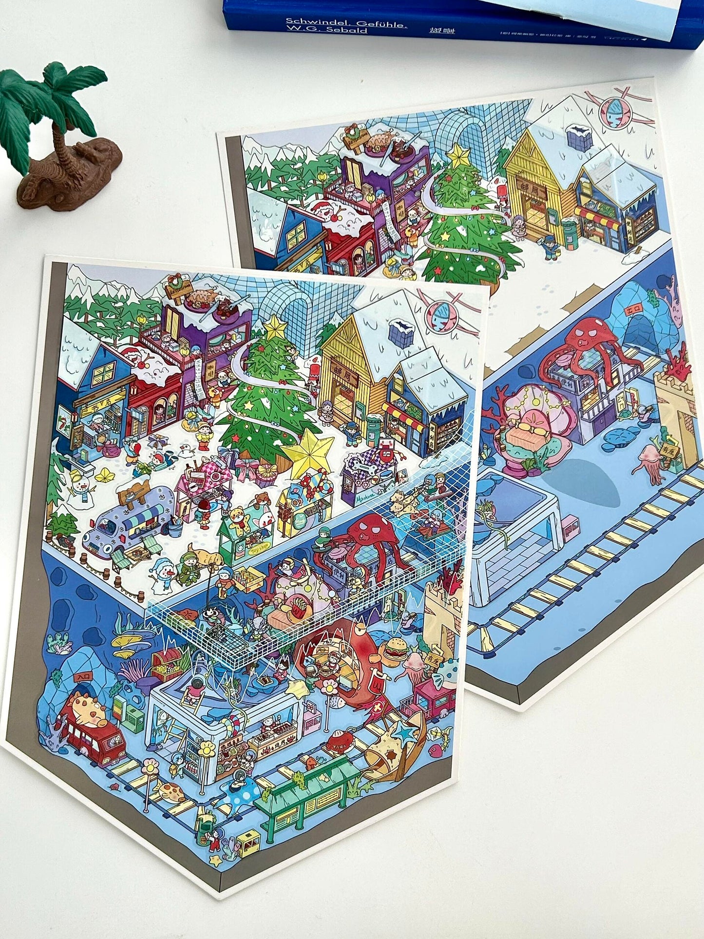 【Christmas Card】Christmas 3D DIY Miniature Sticker - 12 Scene Stickers