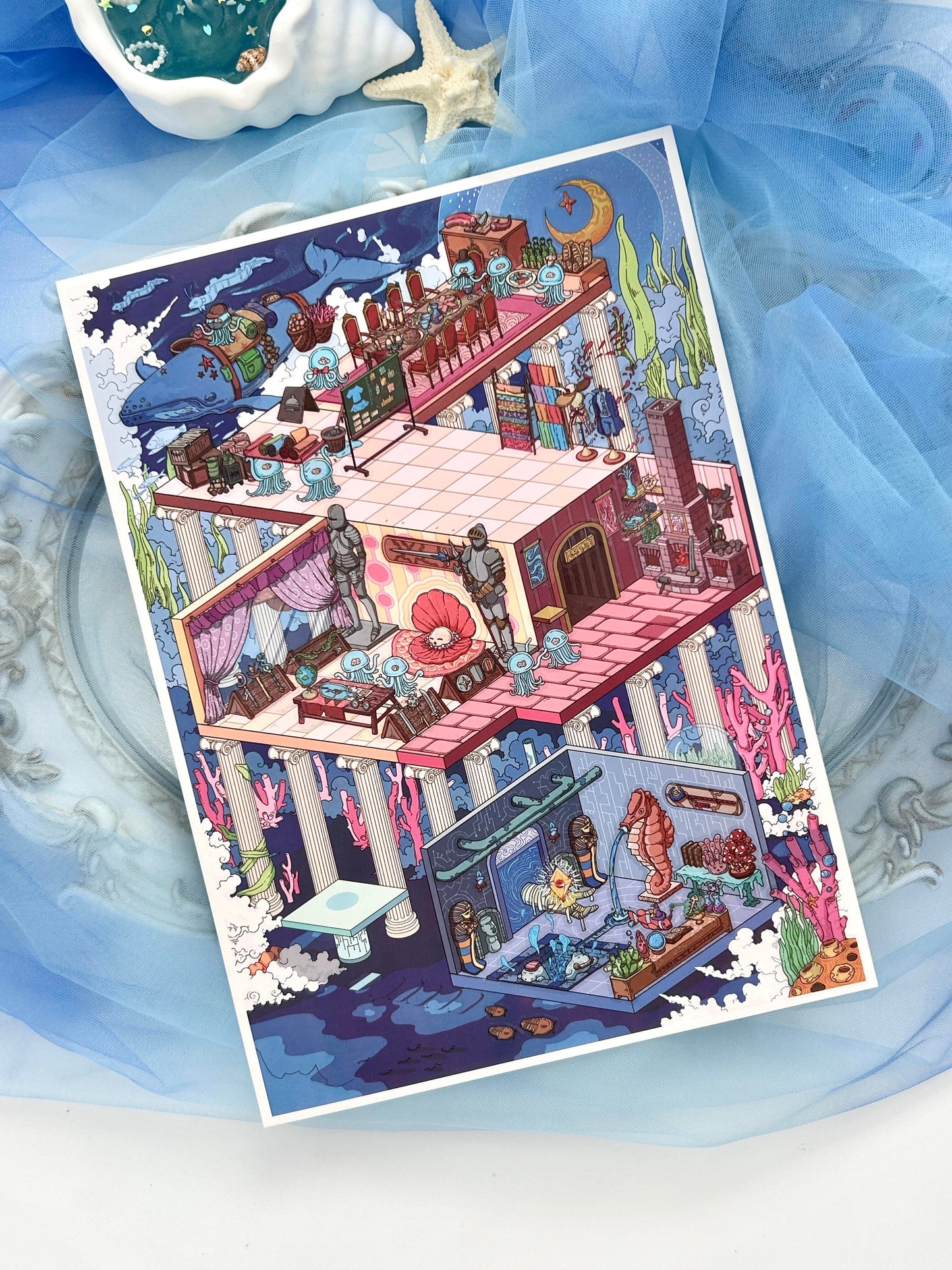 【Christmas Card】Christmas 3D DIY Miniature Sticker - 12 Scene Stickers