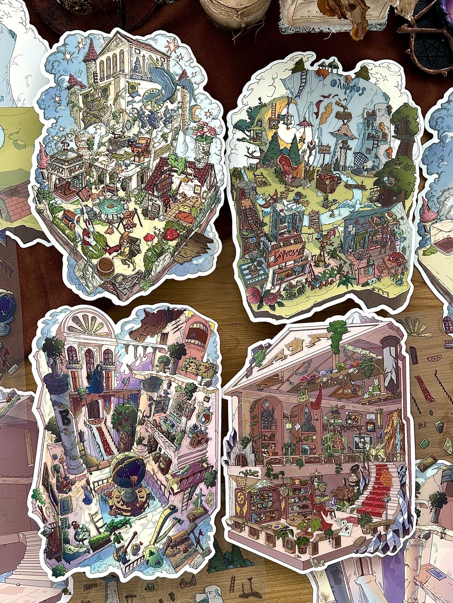 【Christmas Card】Christmas 3D DIY Miniature Sticker - 12 Scene Stickers