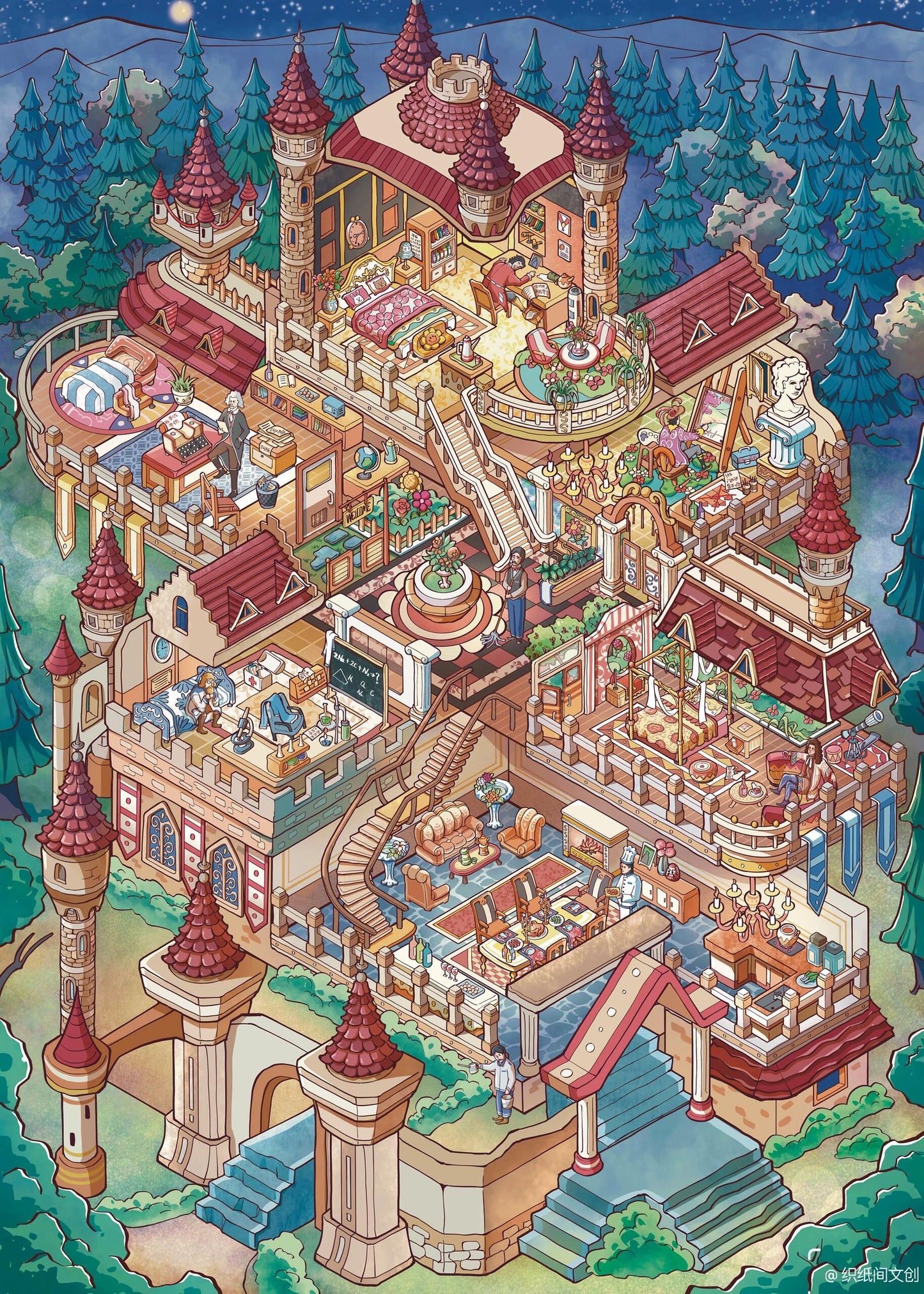 【Detective Series】3D DIY Sticker - 2 Scene Stickers (25*35cm)