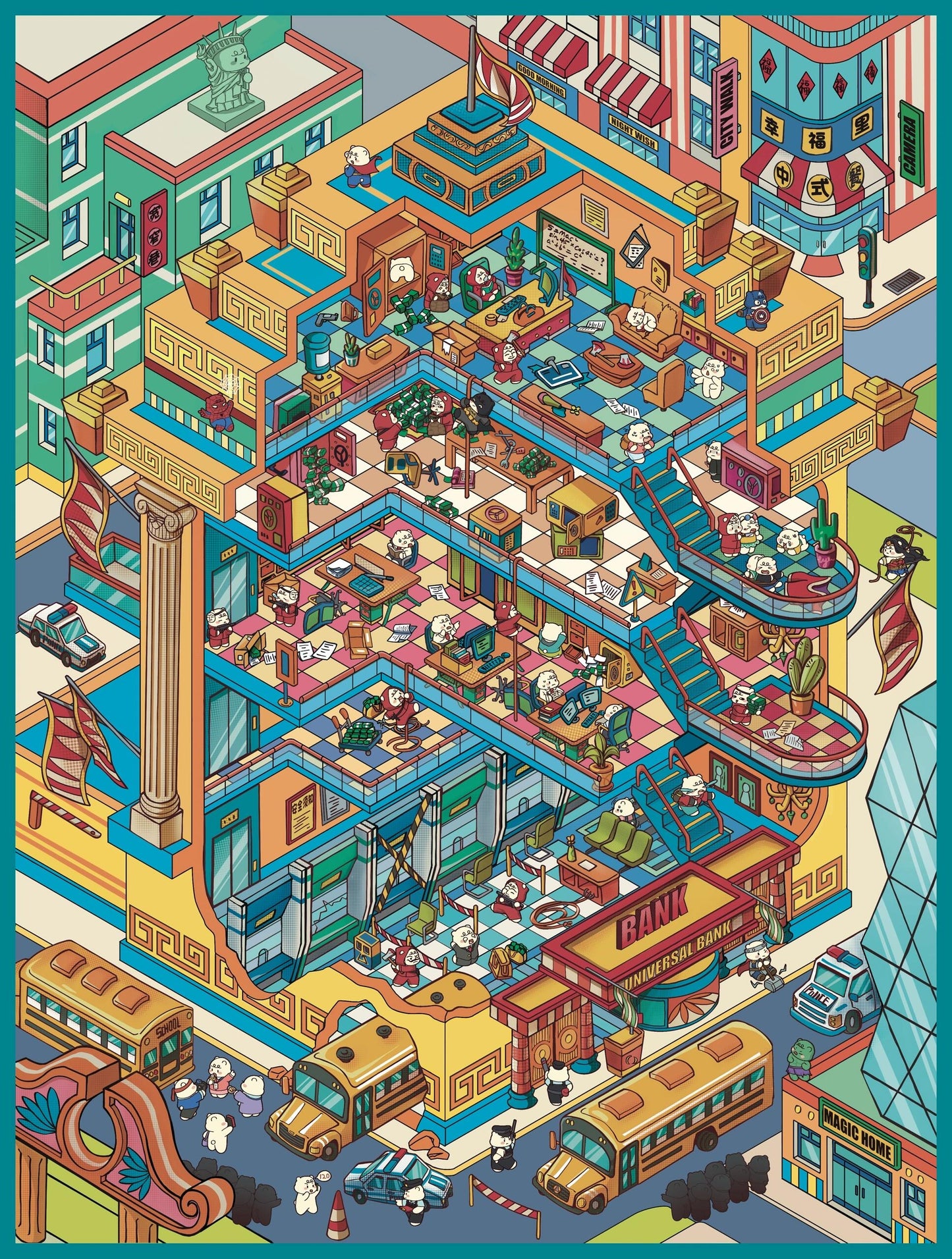 【D9】3D DIY Scene Sticker - 6 Miniature Stickers