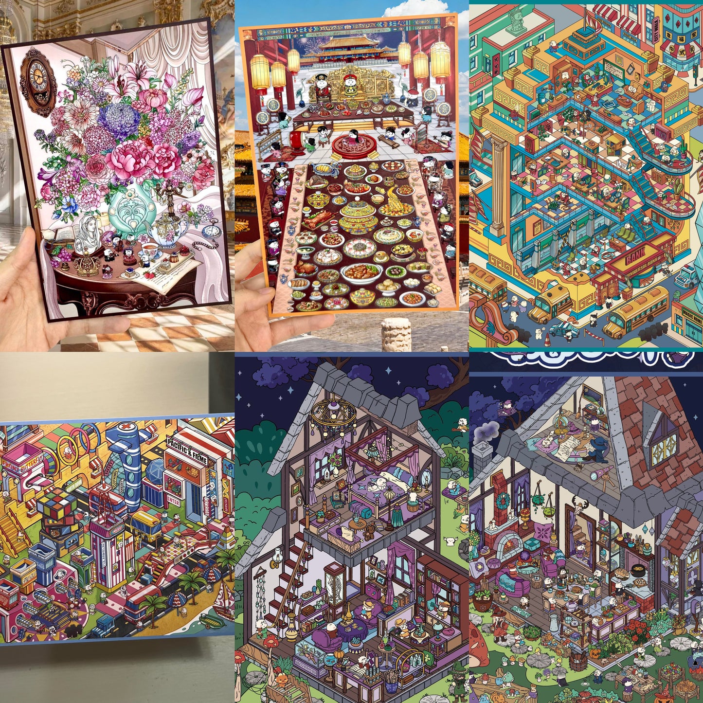 【D9】3D DIY Scene Sticker - 6 Miniature Stickers