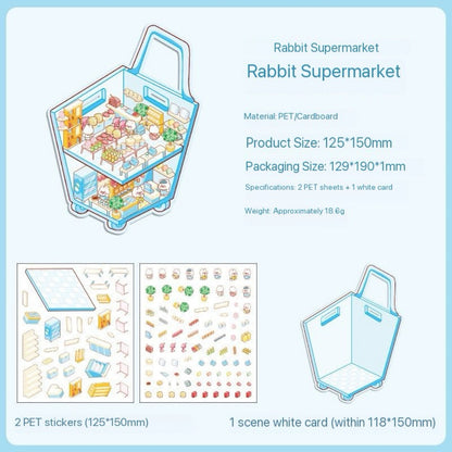 Mini 3D DIY relaxing Fun cute scene Stickers -- 9 sets Mini Beginner Stickers