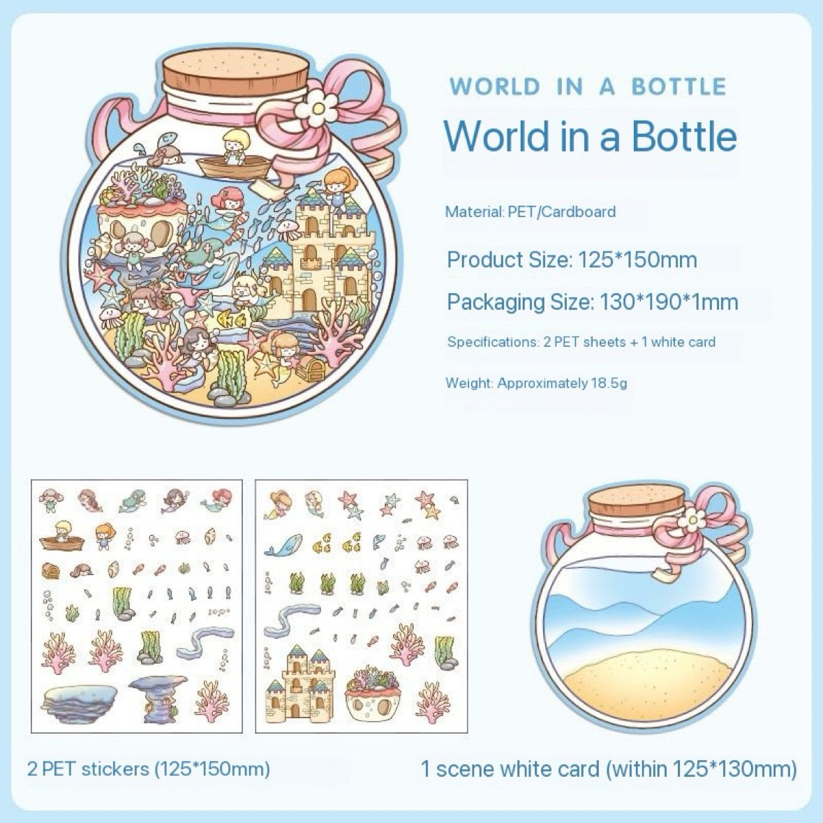 Mini 3D DIY relaxing Fun cute scene Stickers -- 9 sets Mini Beginner Stickers