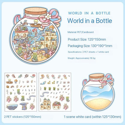 Mini 3D DIY relaxing Fun cute scene Stickers -- 9 sets Mini Beginner Stickers