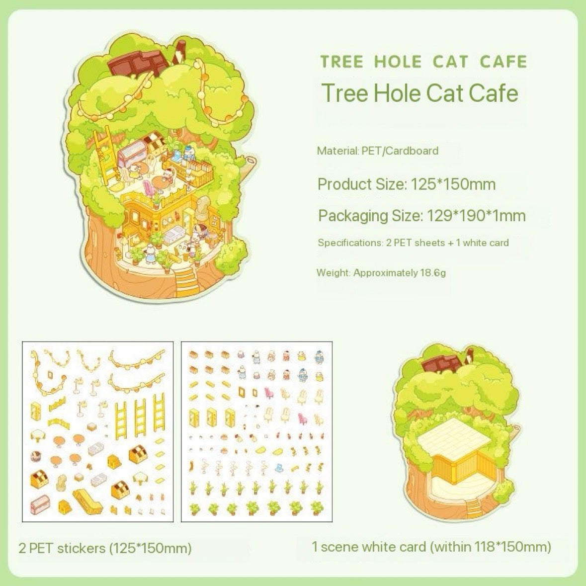 Mini 3D DIY relaxing Fun cute scene Stickers -- 9 sets Mini Beginner Stickers