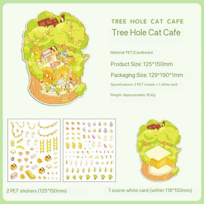 Mini 3D DIY relaxing Fun cute scene Stickers -- 9 sets Mini Beginner Stickers