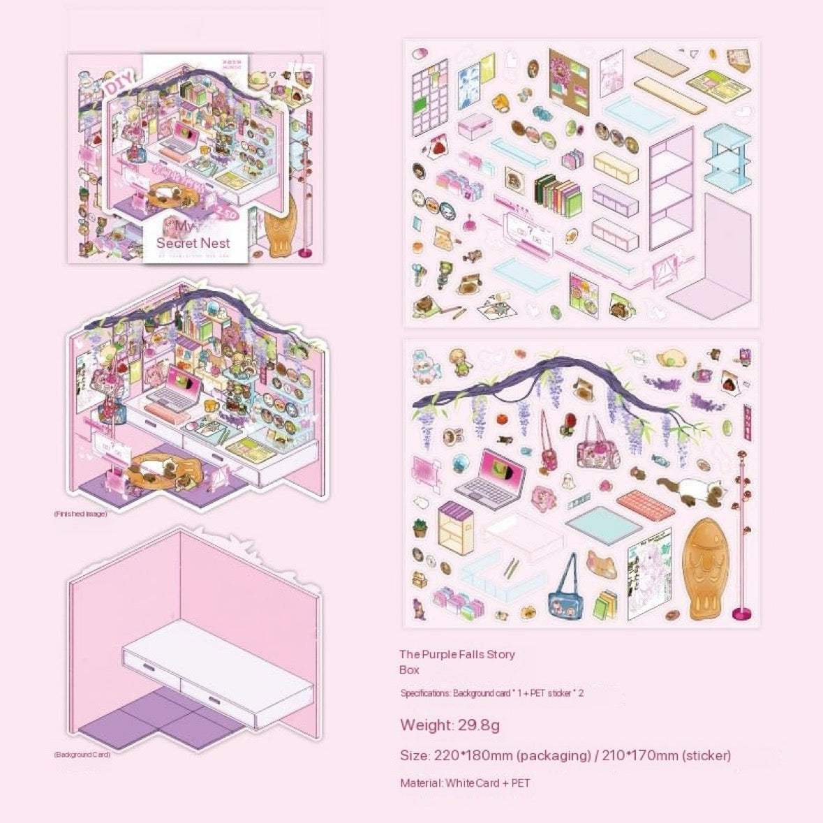 My Secret Cozy Space DIY Colorful Stickers