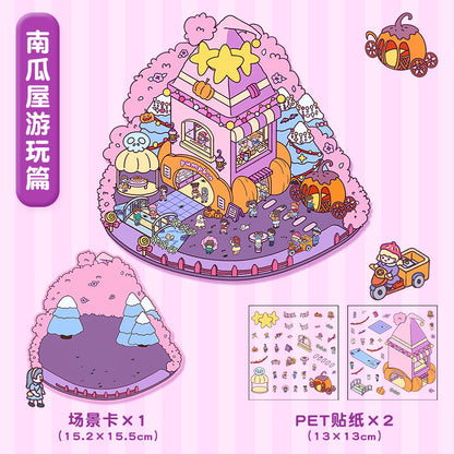 Holiday Party 3D Stress relief DIY Sticker --- 4 Enjoyment Scene Stickers