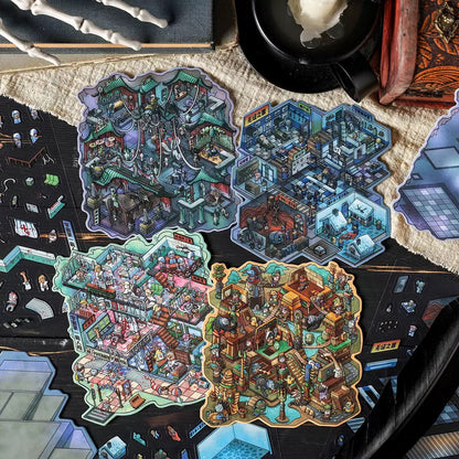 Halloween Horror World 3D DIY Scene Sticker -- 4 sets together