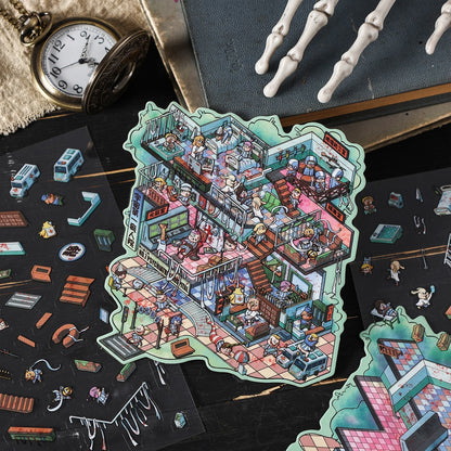 Halloween Horror World 3D DIY Scene Sticker -- 4 sets together